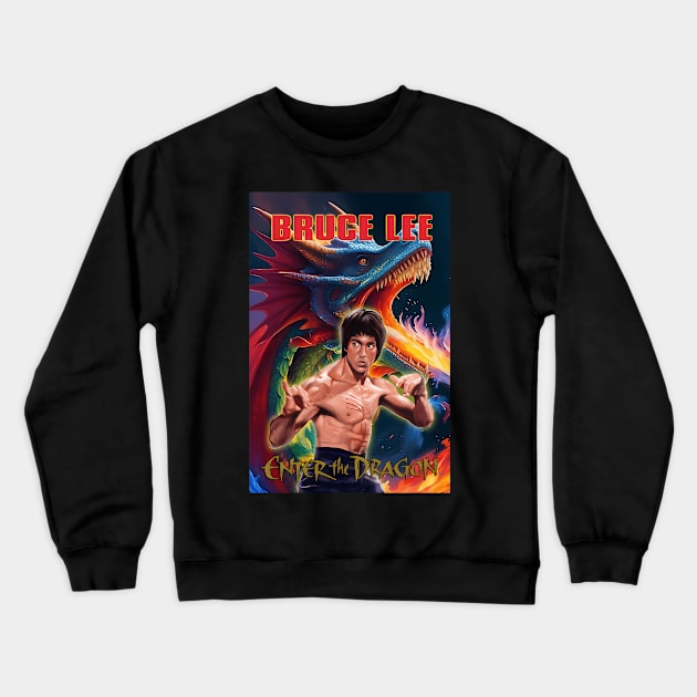 Vintage Movie Bruce Jeet Kune Do Be Water Lee Crewneck Sweatshirt by Garmentcrooks